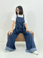 SALOPETTE DENIM CON RISVOLTO NEW SS25
