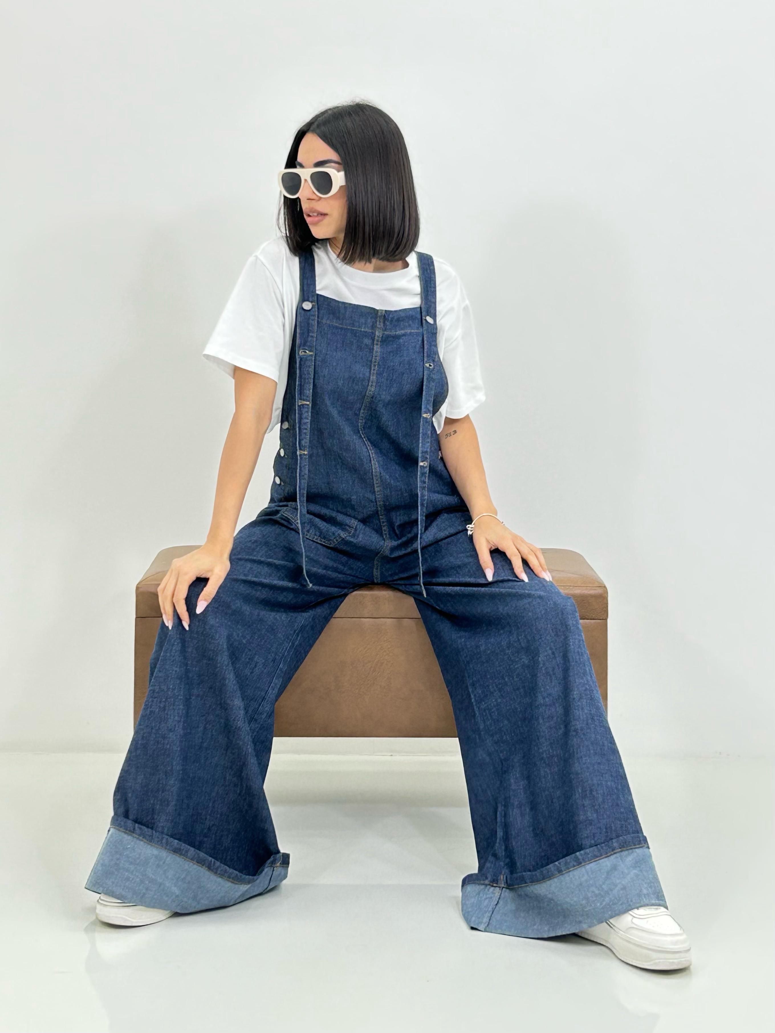 SALOPETTE DENIM CON RISVOLTO NEW SS25