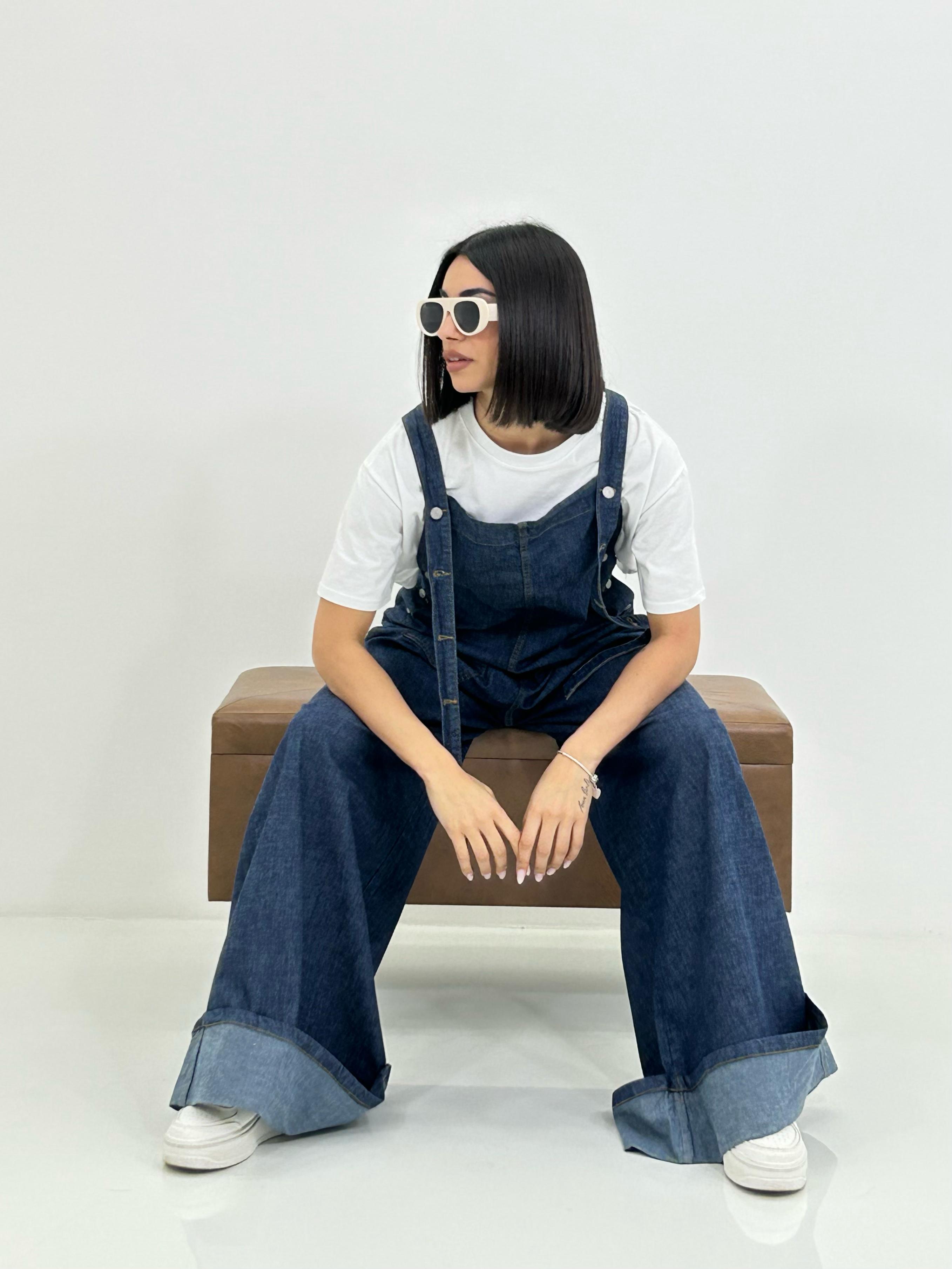 SALOPETTE DENIM CON RISVOLTO NEW SS25