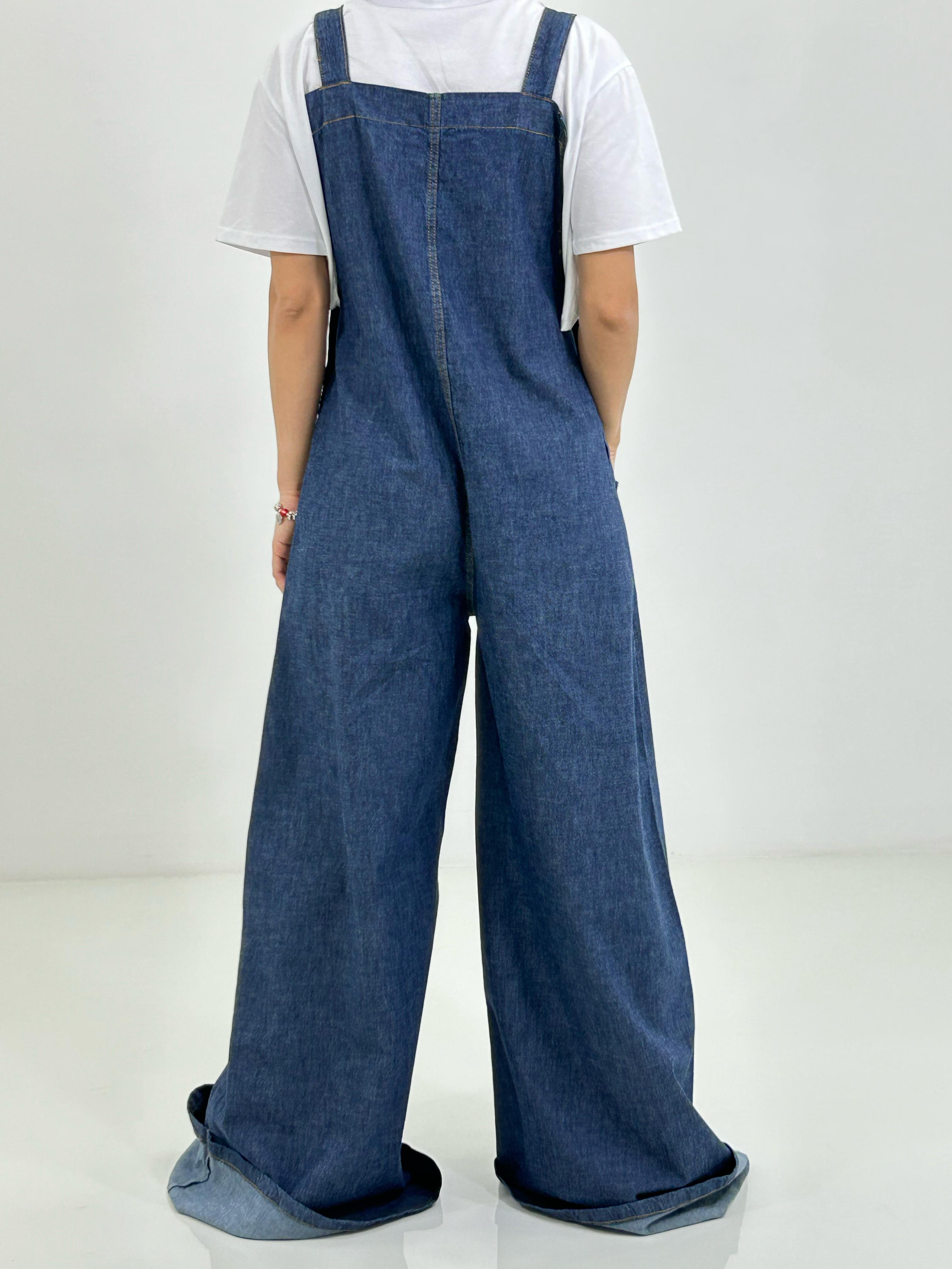 SALOPETTE DENIM CON RISVOLTO NEW SS25