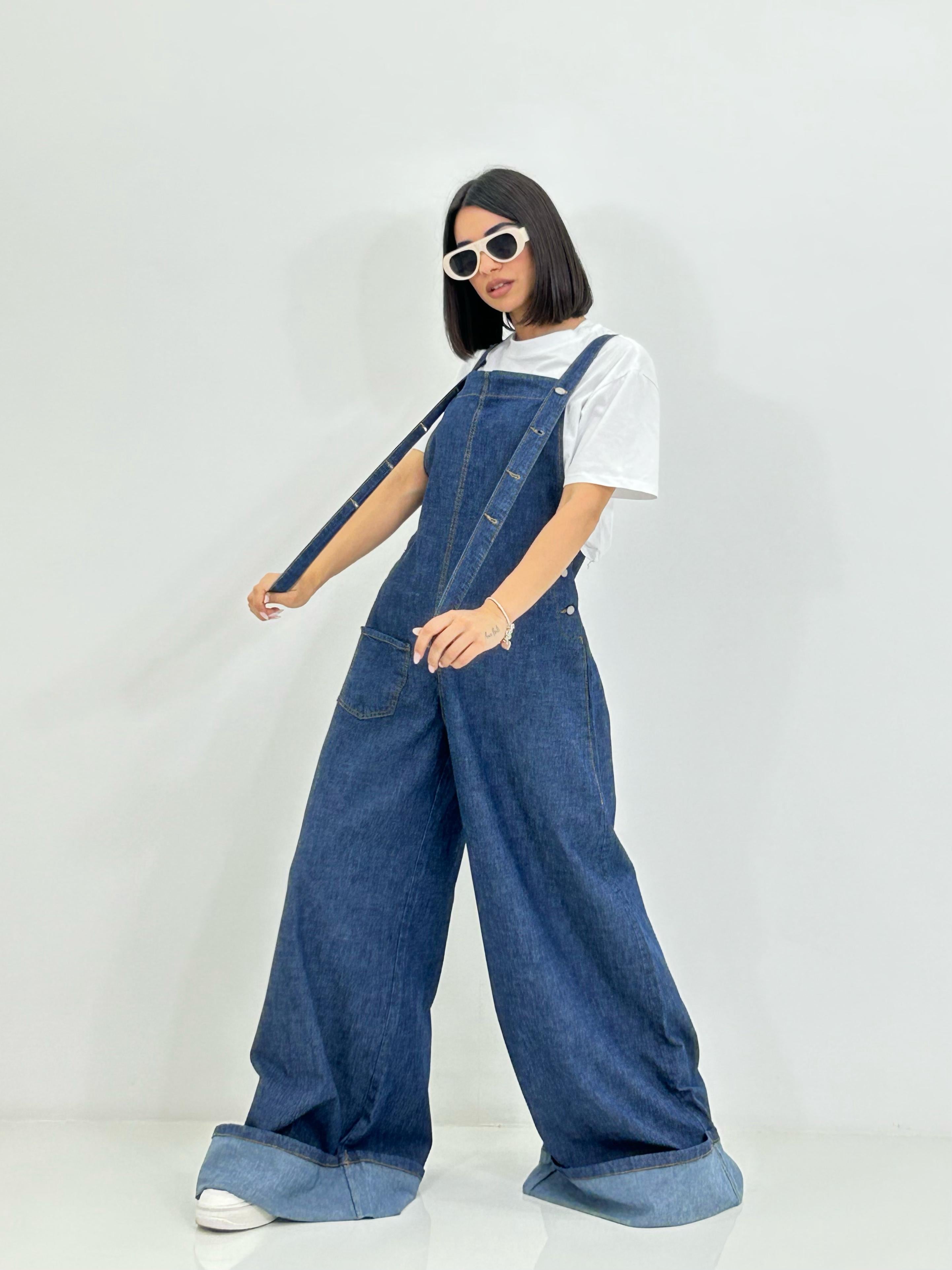 SALOPETTE DENIM CON RISVOLTO NEW SS25
