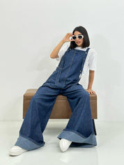 SALOPETTE DENIM CON RISVOLTO NEW SS25