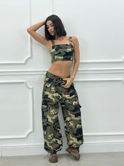 COORDINATO TOP E PANTALONE MIMETICO NEW SS25