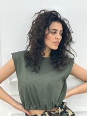T-SHIRT CROP CON SPALLINE NEW SS25