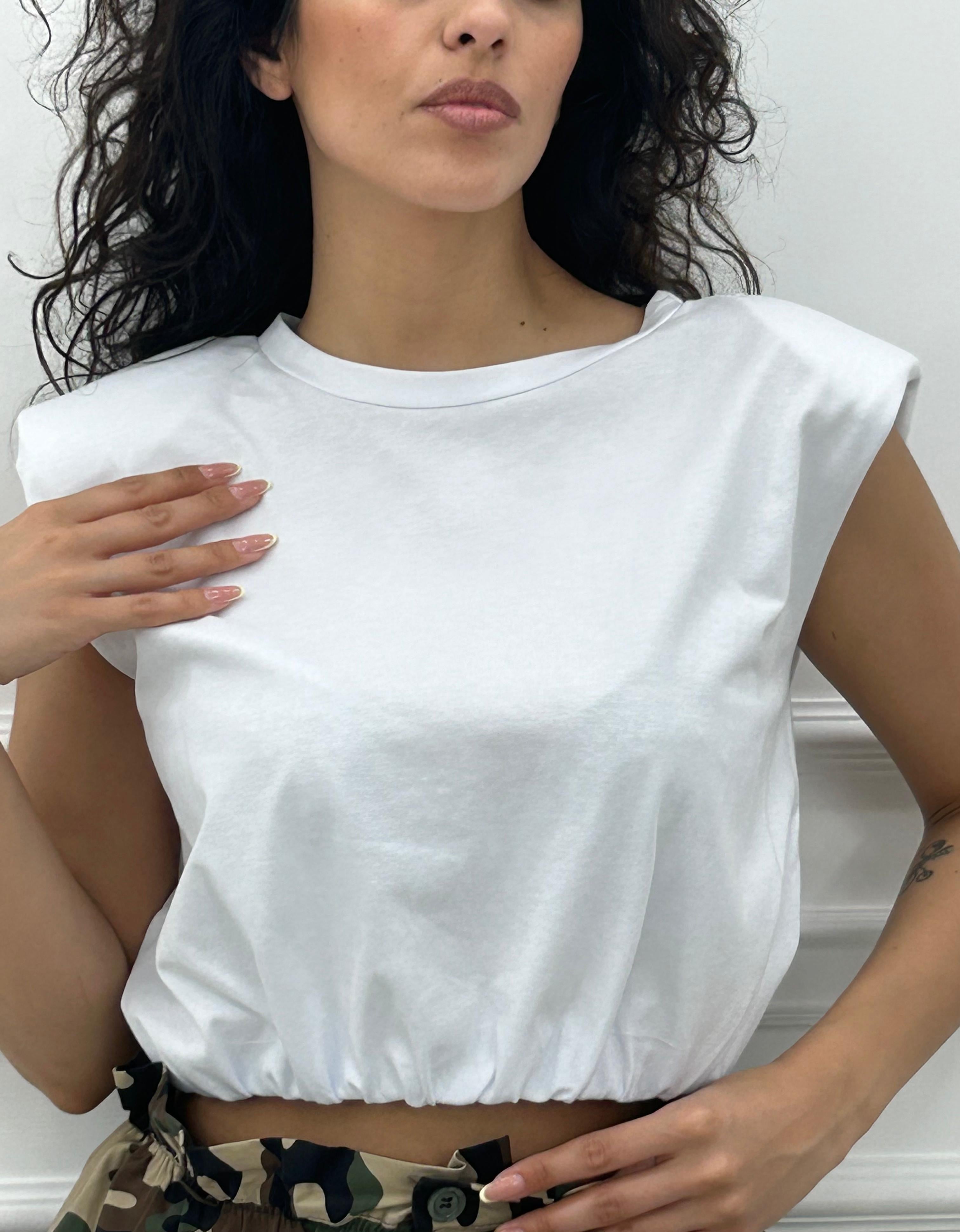 T-SHIRT CROP CON SPALLINE NEW SS25