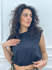 T-SHIRT CROP CON SPALLINE NEW SS25