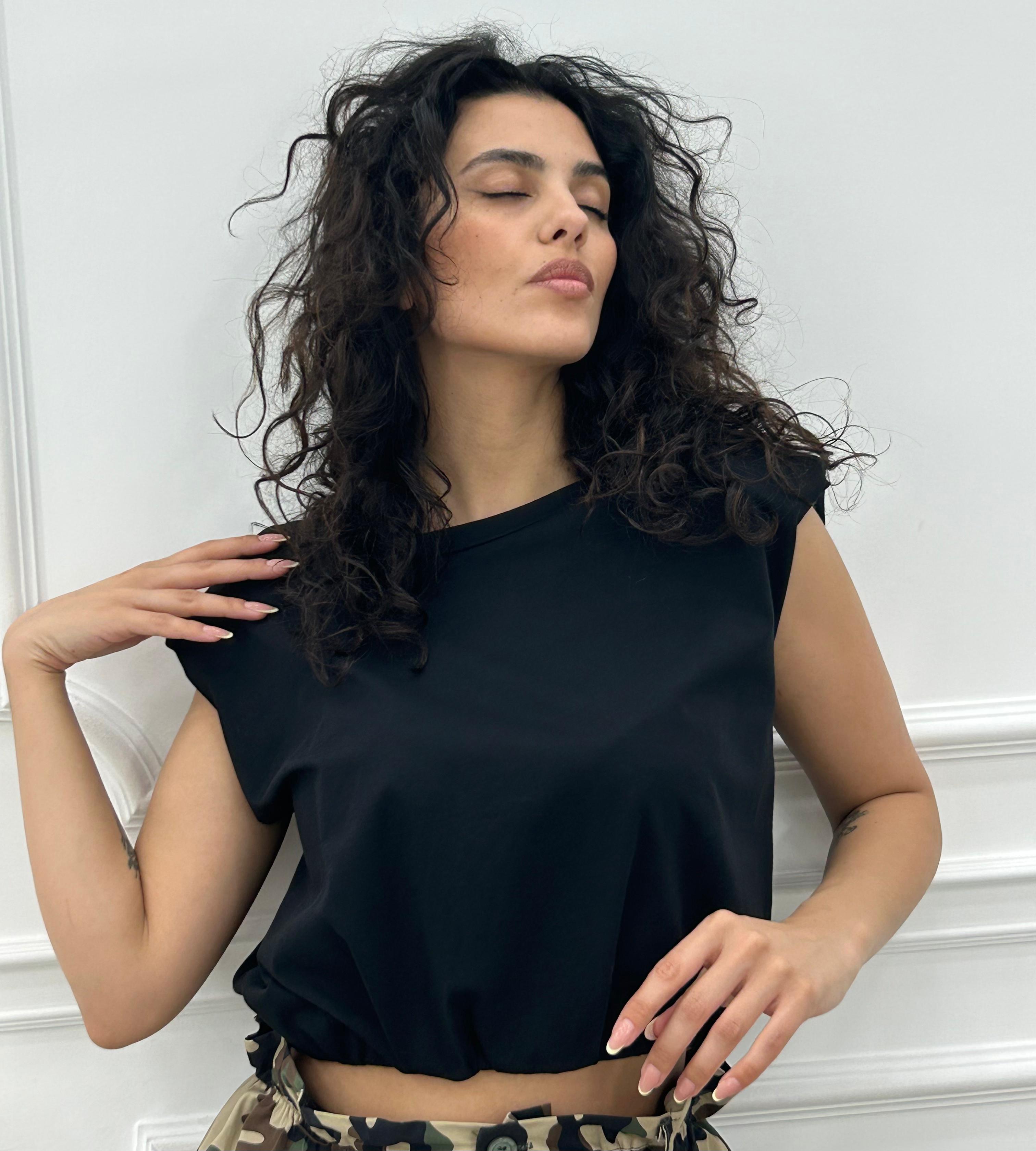 T-SHIRT CROP CON SPALLINE NEW SS25