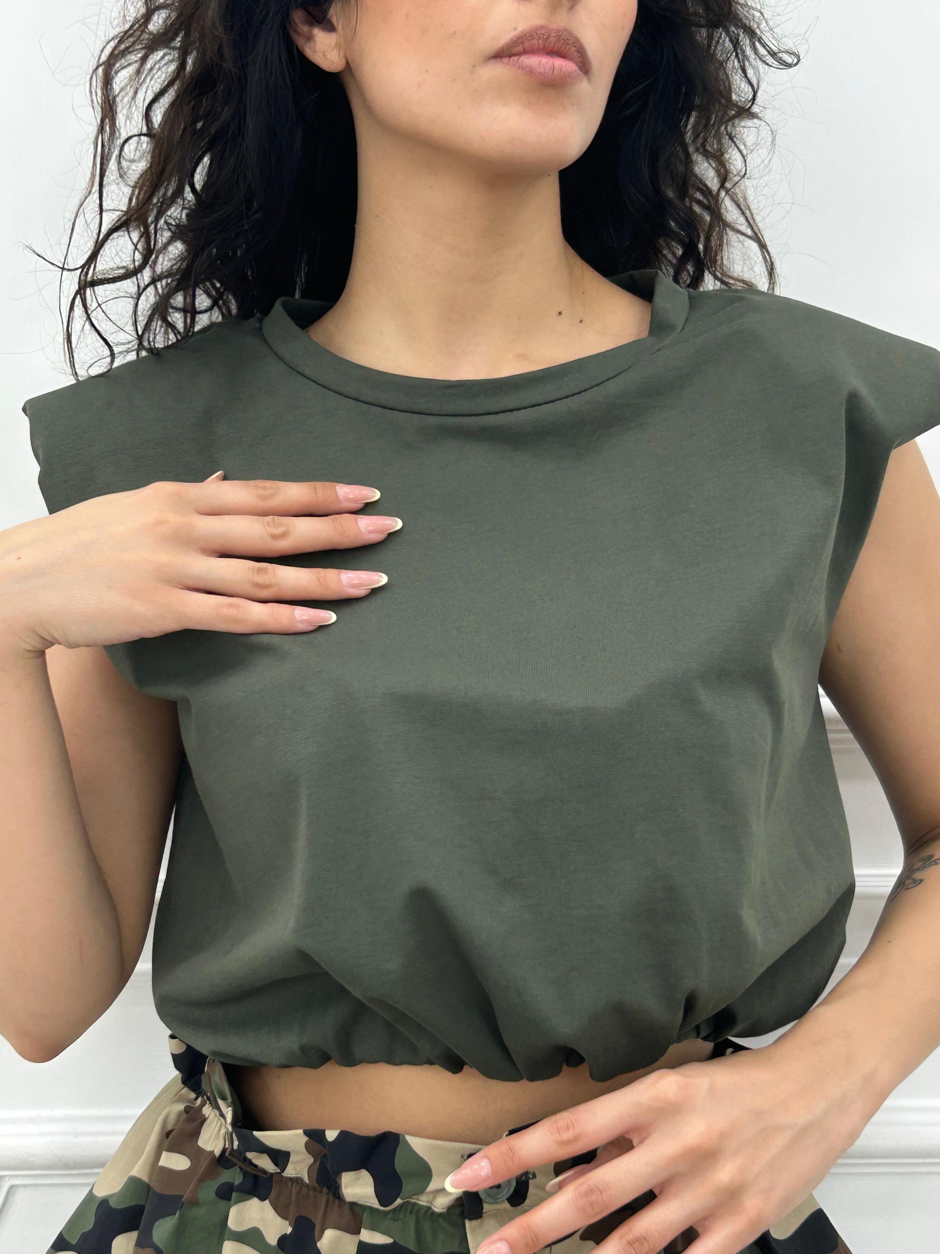 T-SHIRT CROP CON SPALLINE NEW SS25