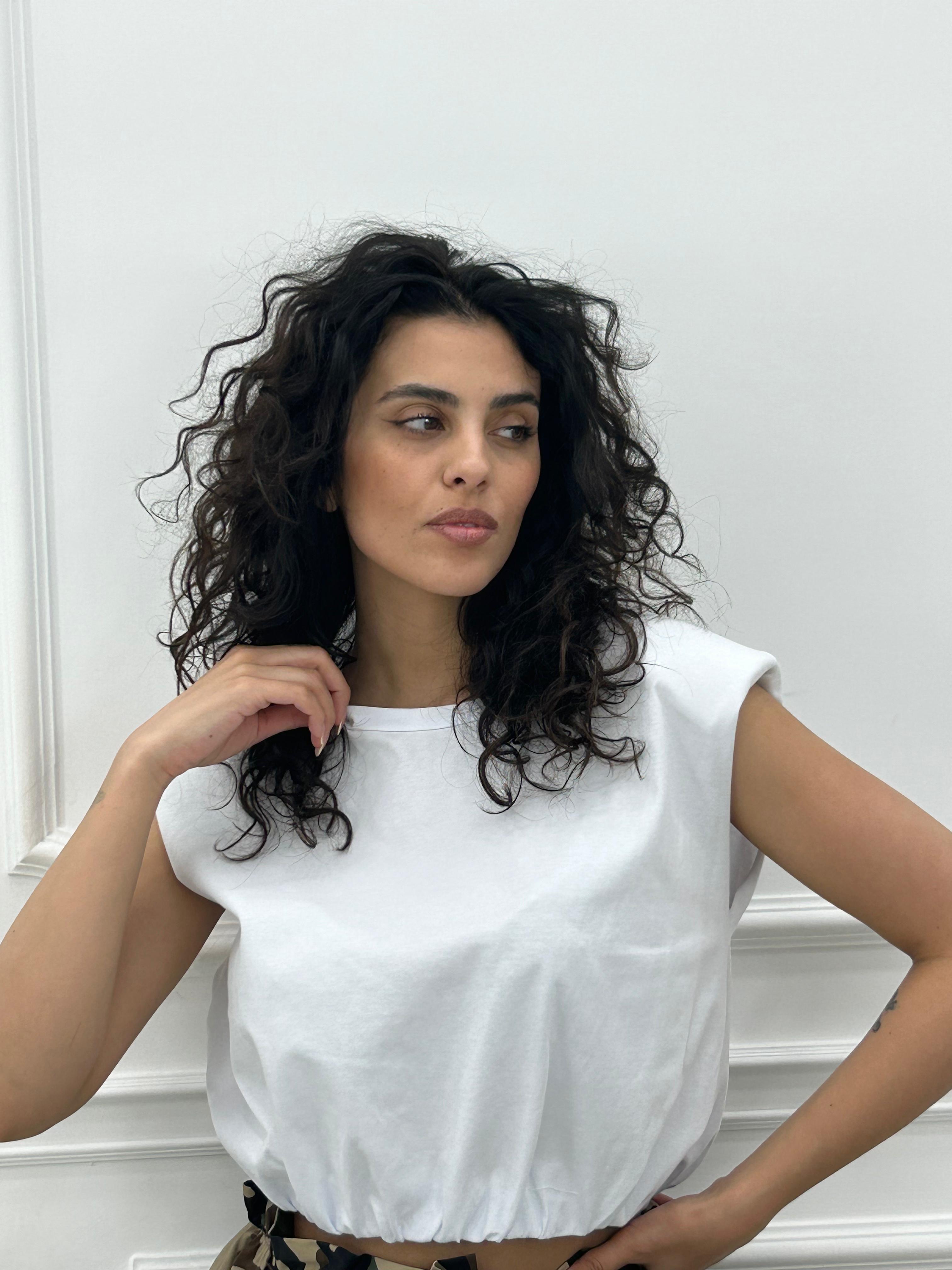 T-SHIRT CROP CON SPALLINE NEW SS25