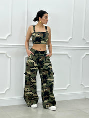 COORDINATO TOP E PANTALONE MIMETICO NEW SS25