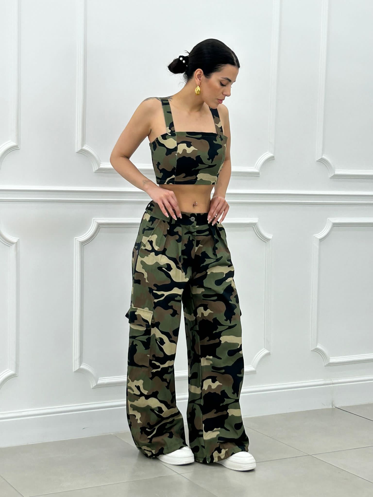 COORDINATO TOP E PANTALONE MIMETICO NEW SS25
