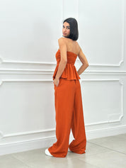 COORDINATO TOP CON BALZE E PANTALONE NEW SS25
