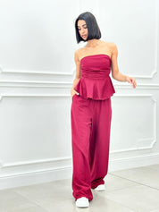 COORDINATO TOP CON BALZE E PANTALONE NEW SS25