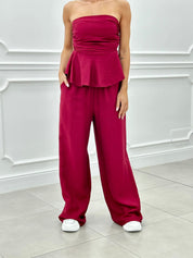 COORDINATO TOP CON BALZE E PANTALONE NEW SS25