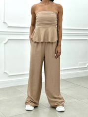 COORDINATO TOP CON BALZE E PANTALONE NEW SS25