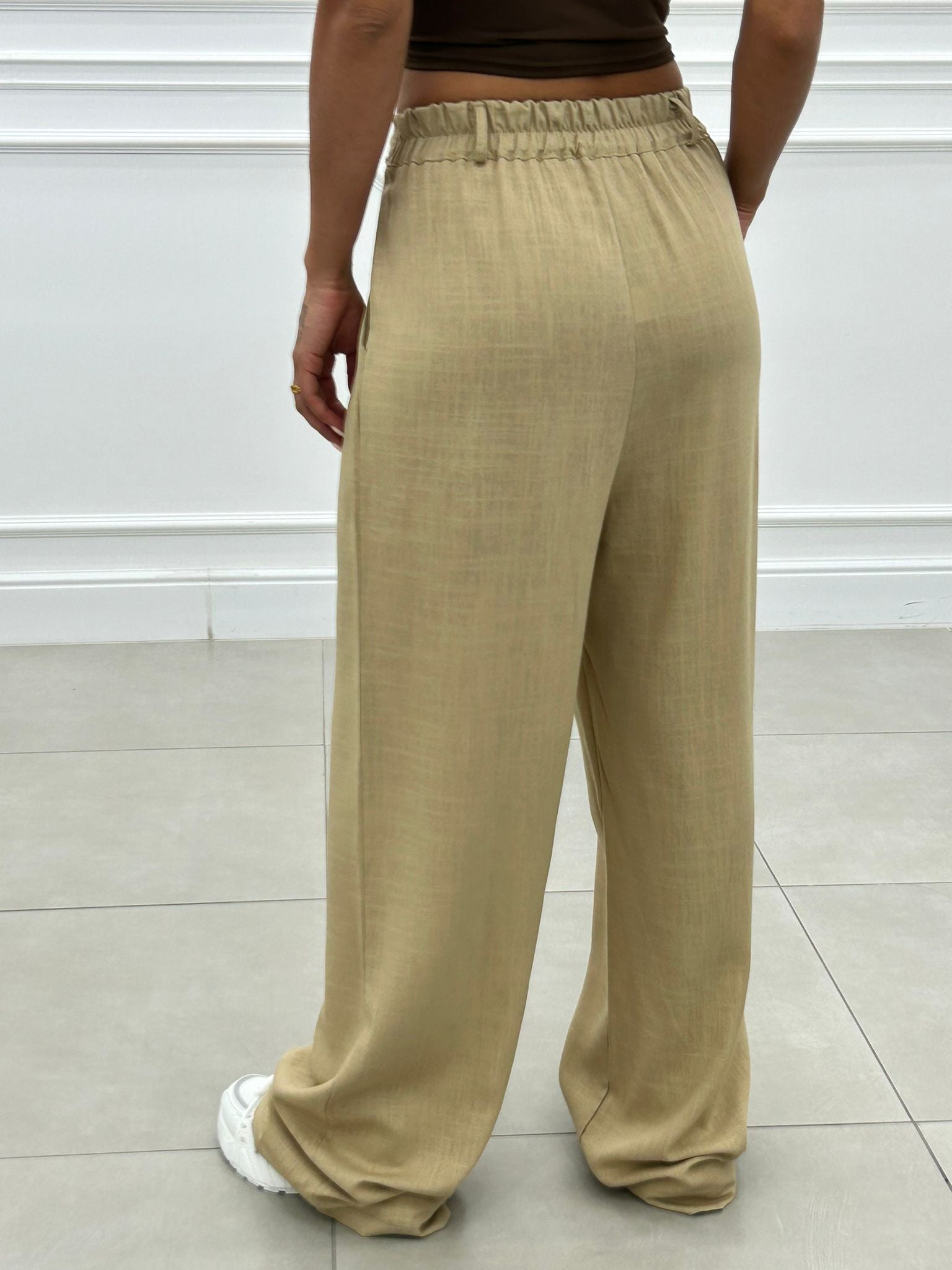 PANTALONE MISTO LINO CON PINCES NEW SS25