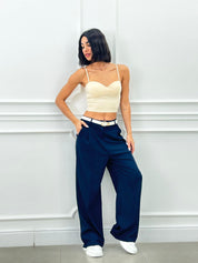 PANTALONE MISTO LINO CON PINCES NEW SS25