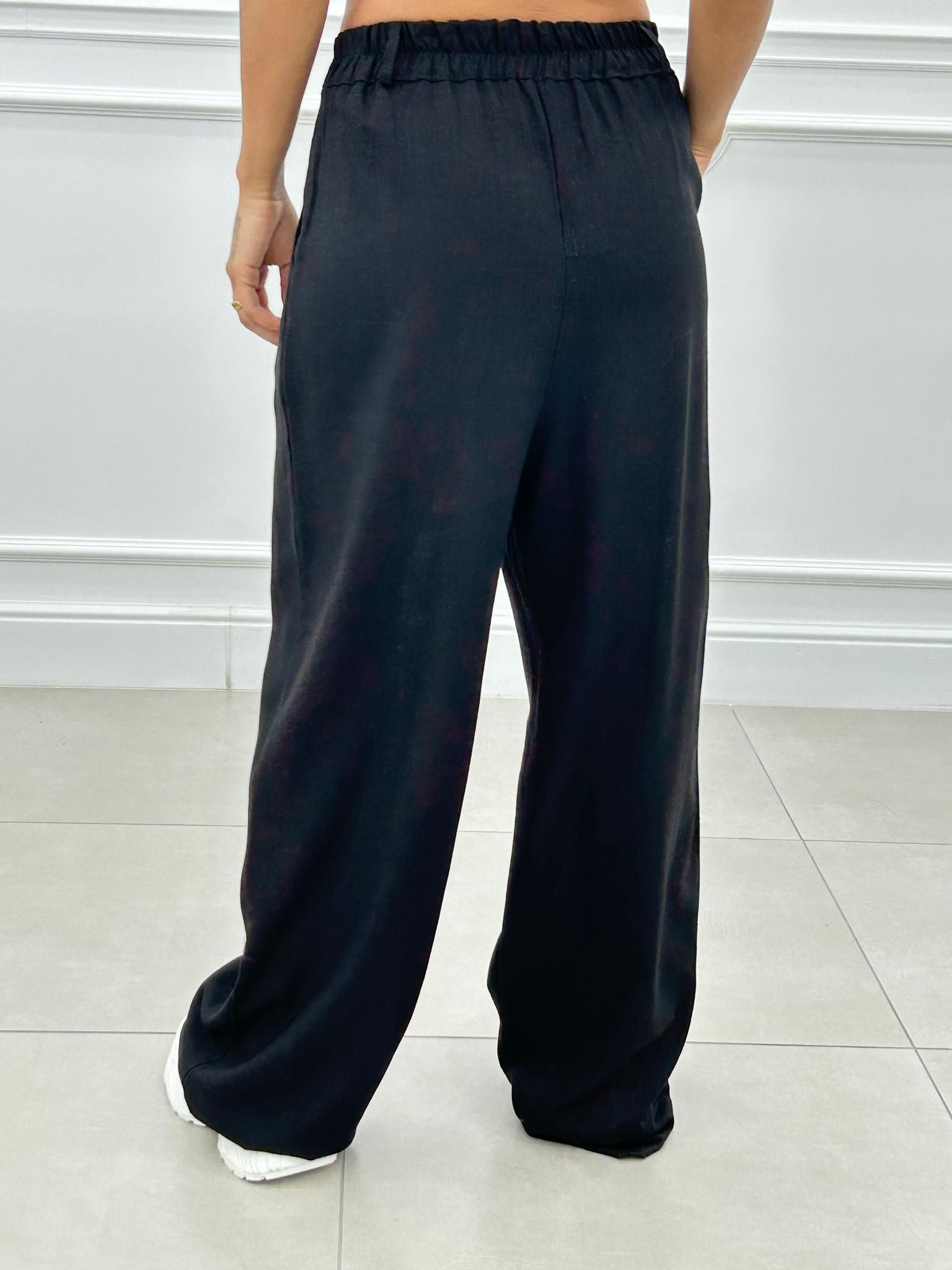 PANTALONE MISTO LINO CON PINCES NEW SS25