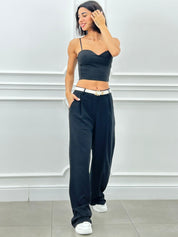 PANTALONE MISTO LINO CON PINCES NEW SS25