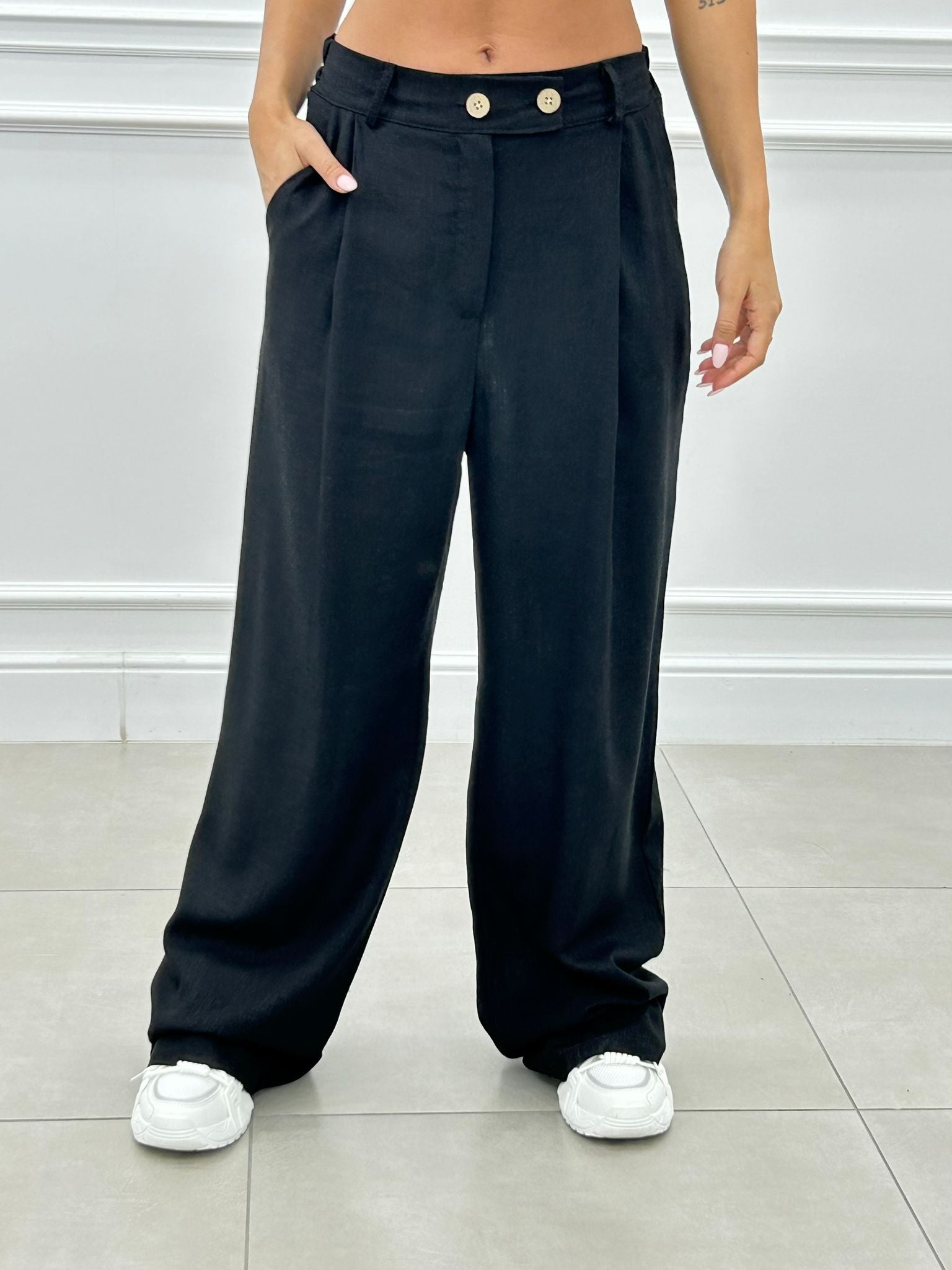 PANTALONE MISTO LINO CON PINCES NEW SS25