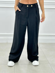 PANTALONE MISTO LINO CON PINCES NEW SS25