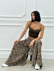 PANTAPALAZZO ANIMALIER CON CHARMS NEW SS25