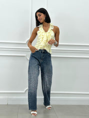 JEANS BALLOON CON STRASS NEW SS25
