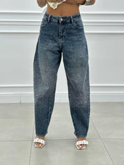 JEANS BALLOON CON STRASS NEW SS25