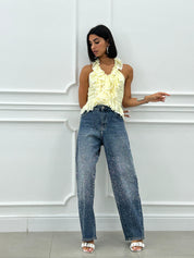 JEANS BALLOON CON STRASS NEW SS25