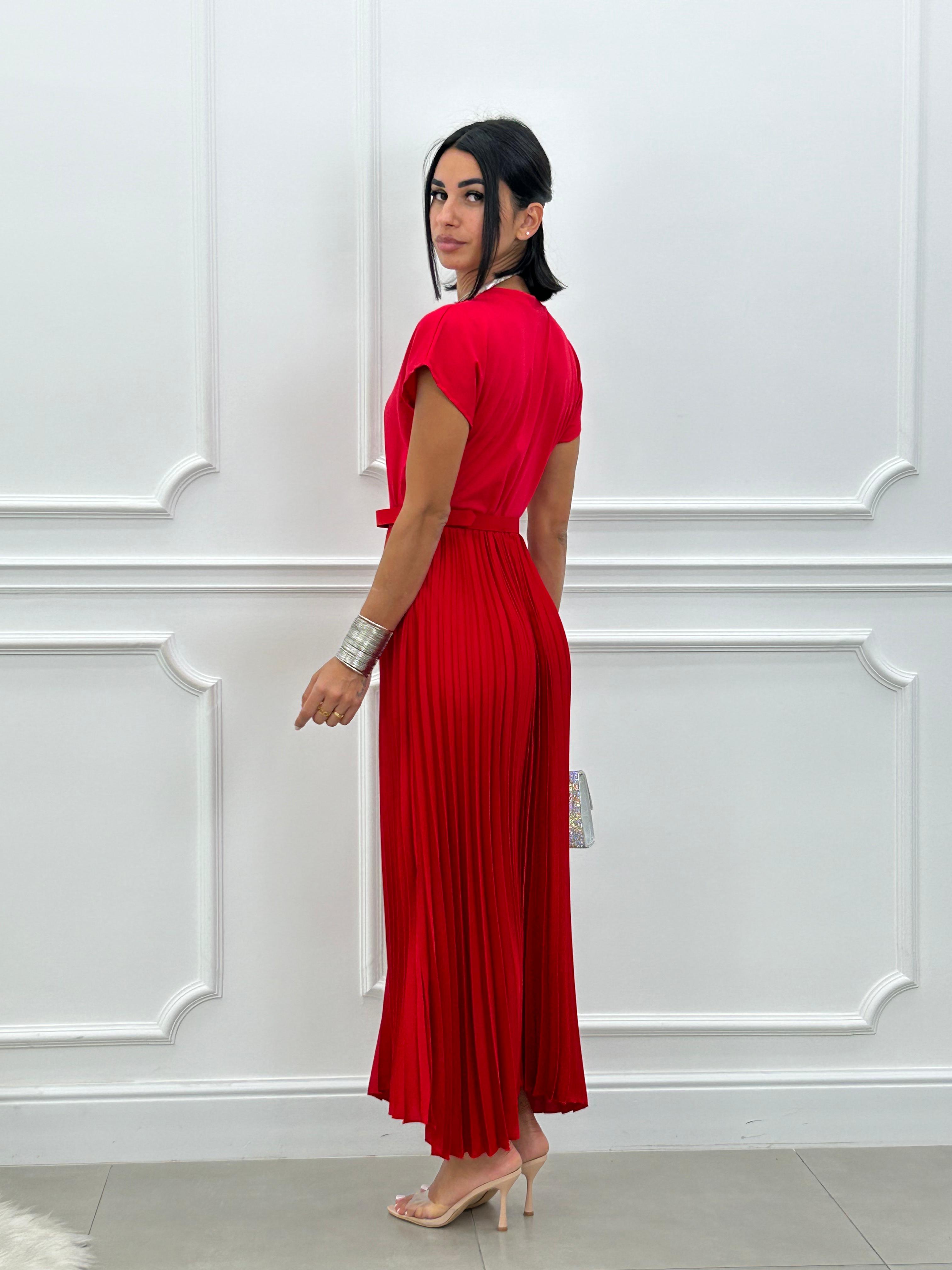 ABITO LUNGO PLISSET E CINTURA NEW SS25