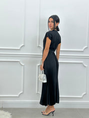ABITO LUNGO PLISSET E CINTURA NEW SS25