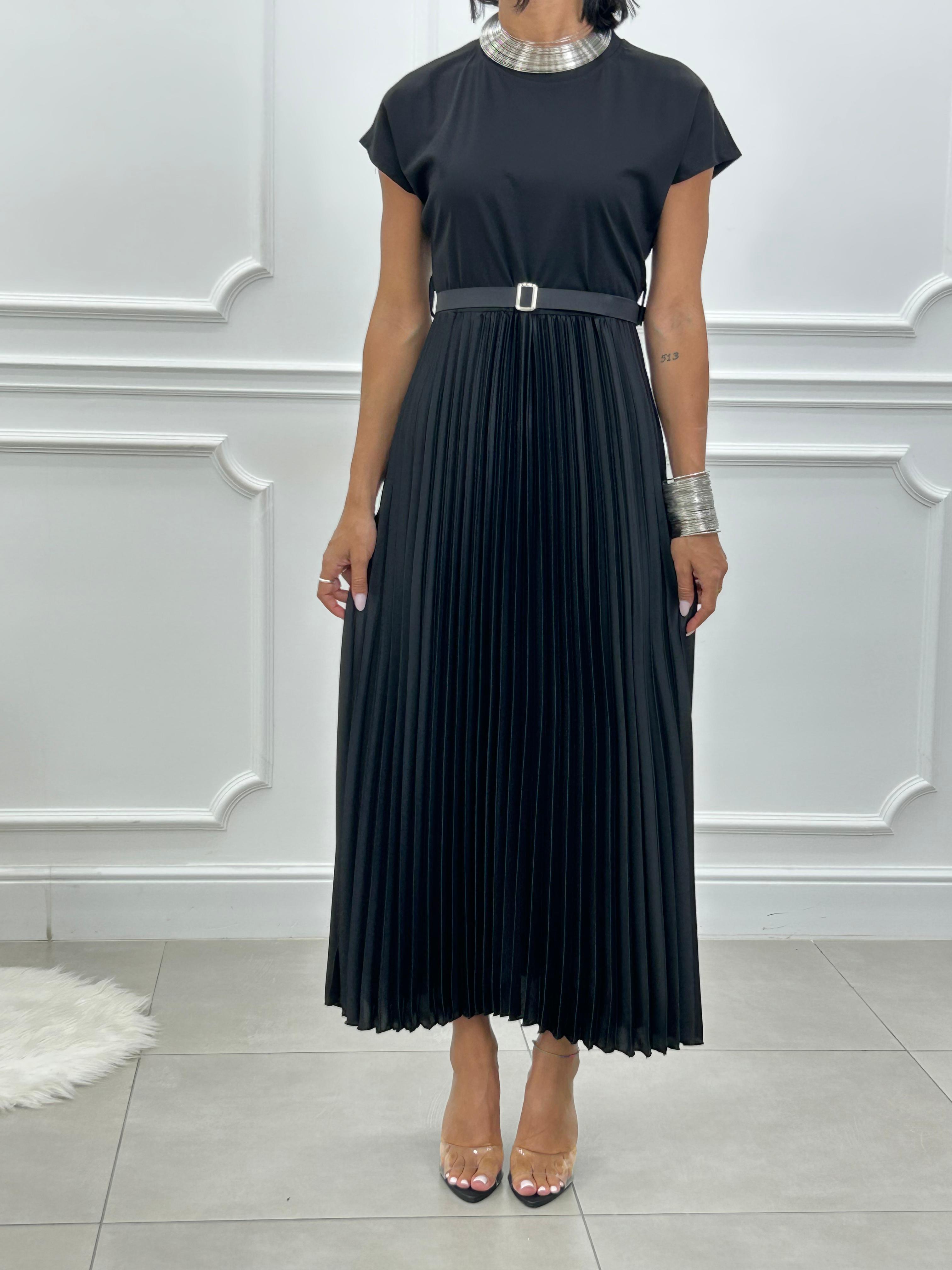 ABITO LUNGO PLISSET E CINTURA NEW SS25