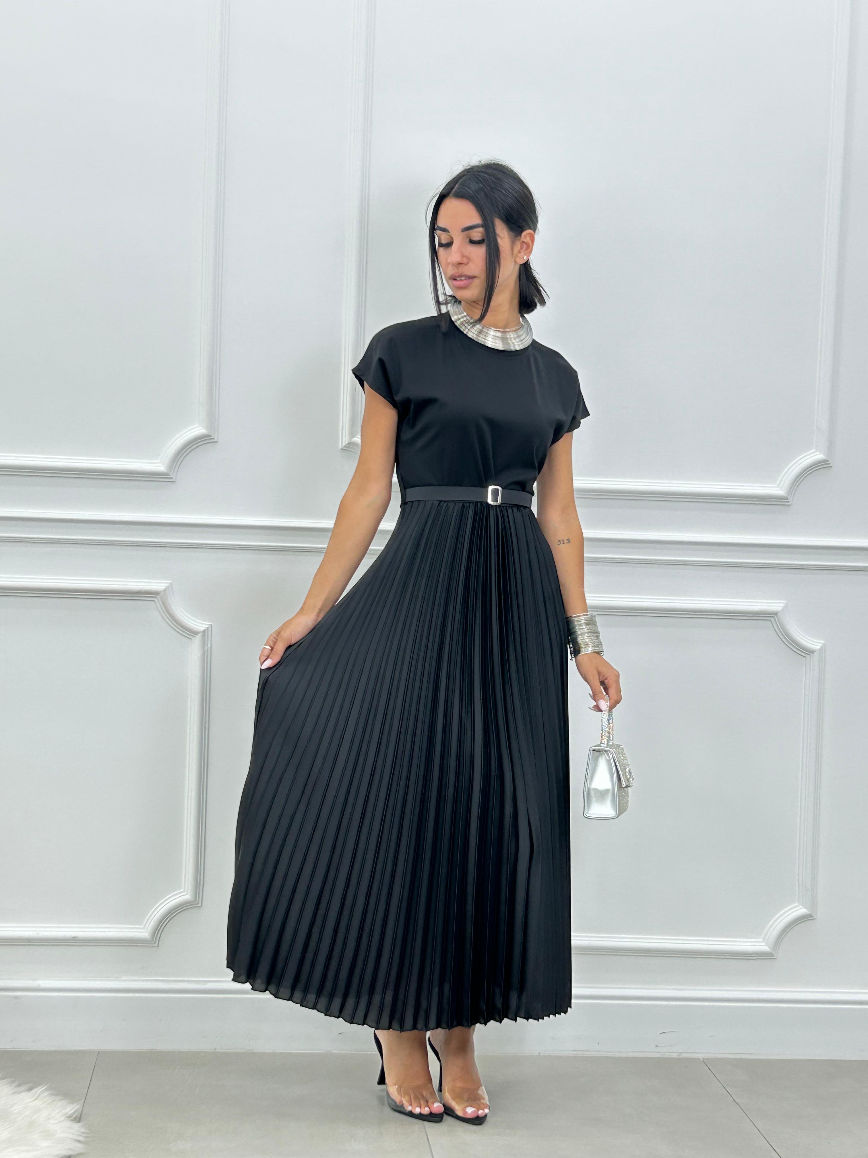 ABITO LUNGO PLISSET E CINTURA NEW SS25