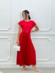 ABITO LUNGO PLISSET E CINTURA NEW SS25