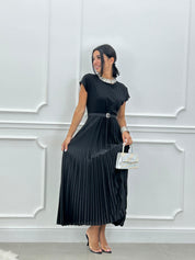 ABITO LUNGO PLISSET E CINTURA NEW SS25