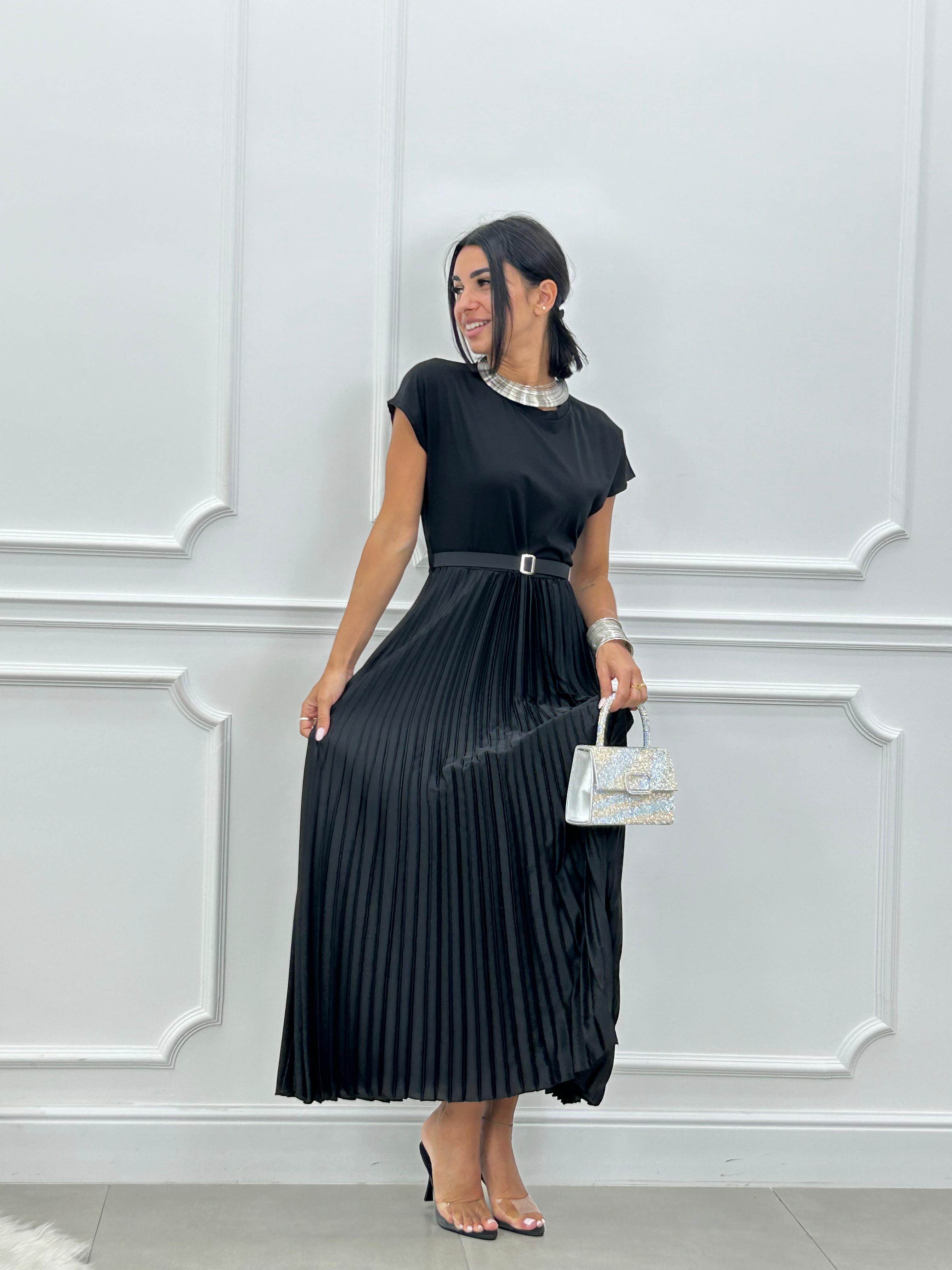 ABITO LUNGO PLISSET E CINTURA NEW SS25