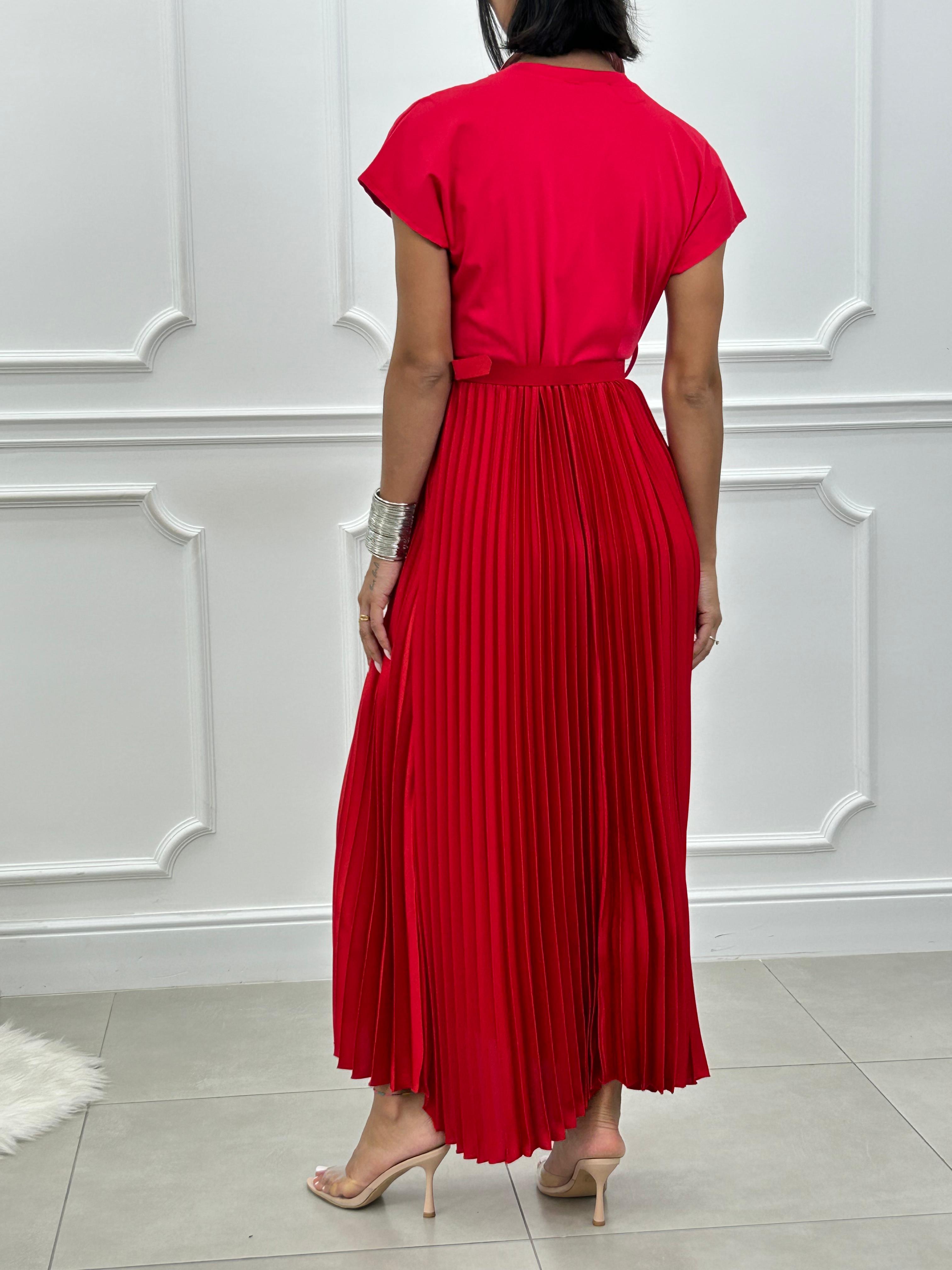 ABITO LUNGO PLISSET E CINTURA NEW SS25