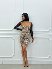 DRESS ANIMALIER CON COPRISPALLA NEW SS25