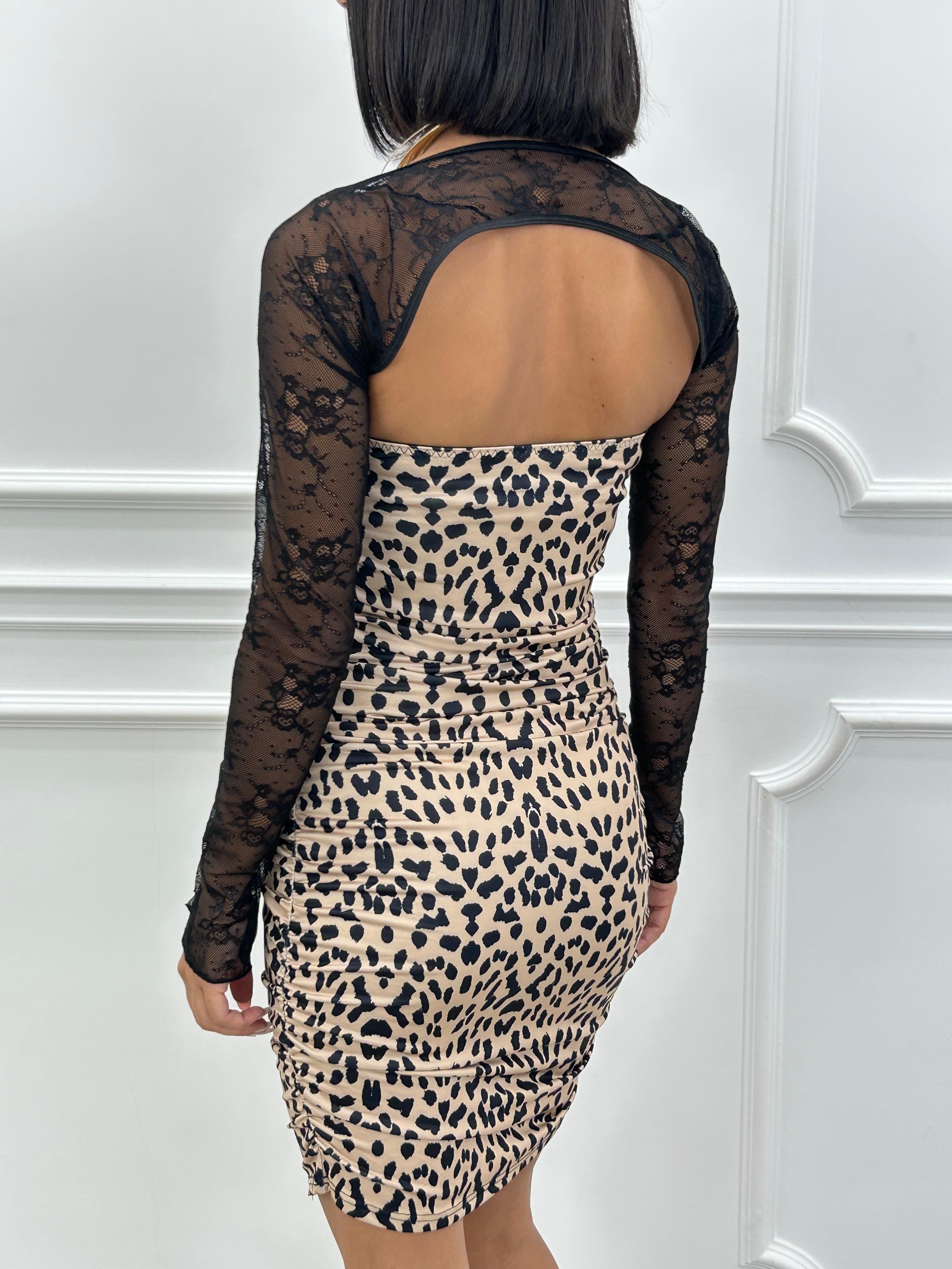 DRESS ANIMALIER CON COPRISPALLA NEW SS25