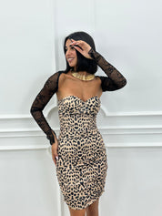 DRESS ANIMALIER CON COPRISPALLA NEW SS25