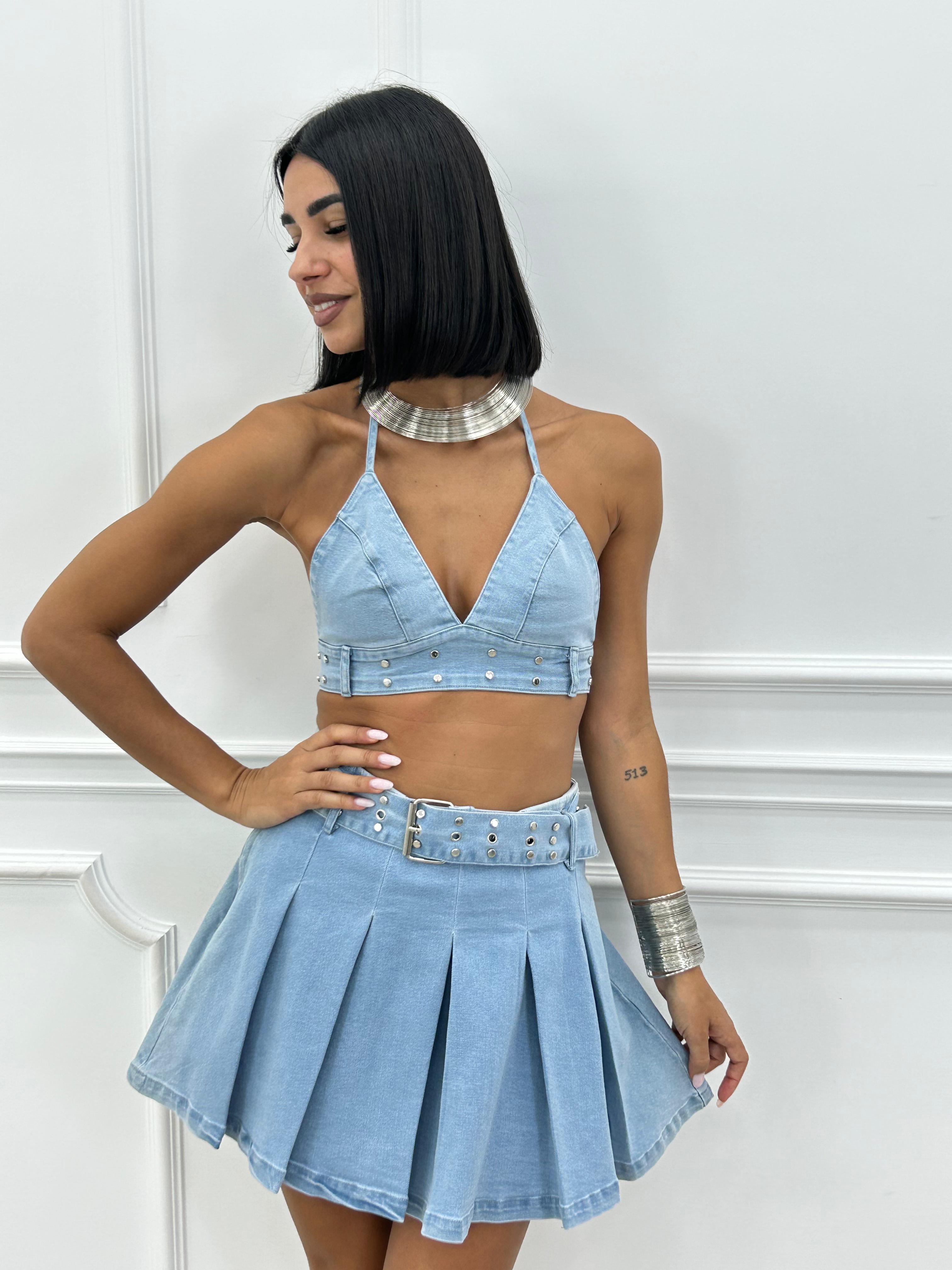 COORD-SET DENIM TOP E GONNA NEW SS25