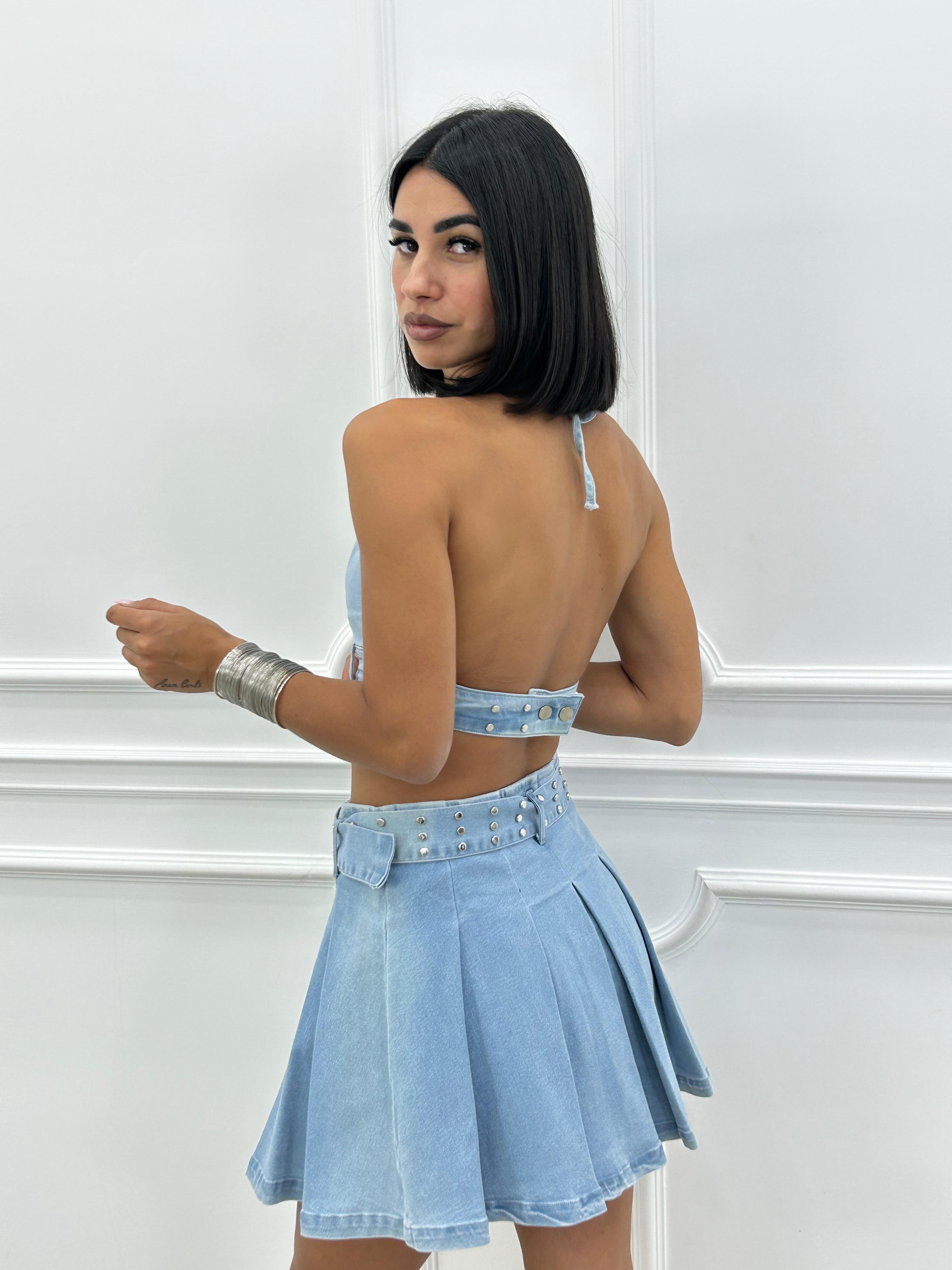 COORD-SET DENIM TOP E GONNA NEW SS25