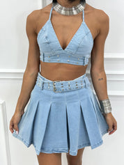 COORD-SET DENIM TOP E GONNA NEW SS25