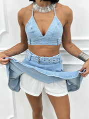 COORD-SET DENIM TOP E GONNA NEW SS25