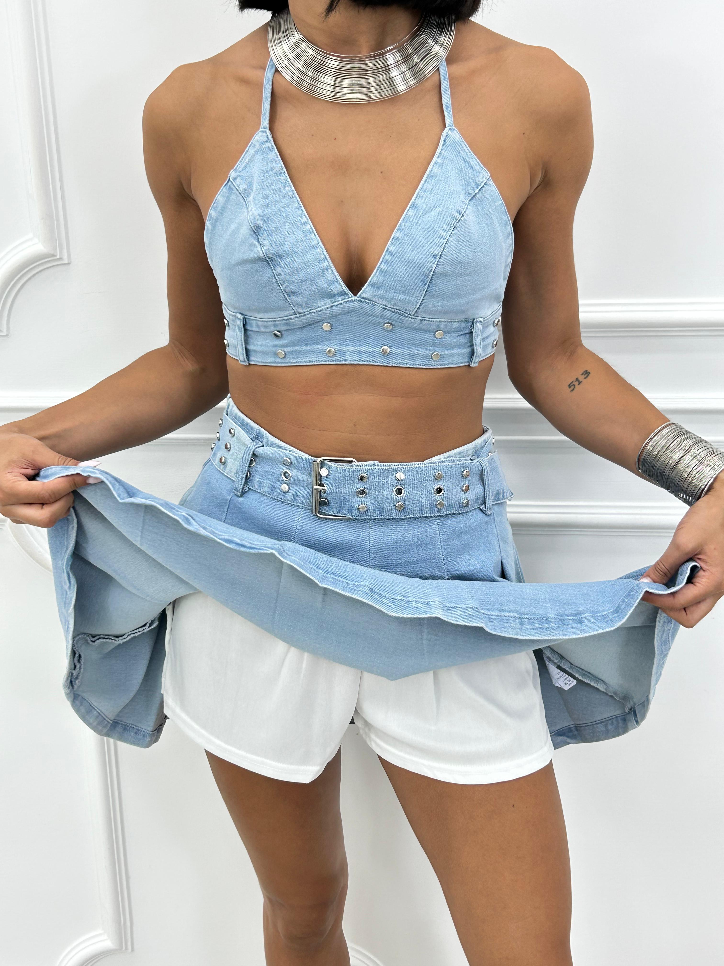 COORD-SET DENIM TOP E GONNA NEW SS25
