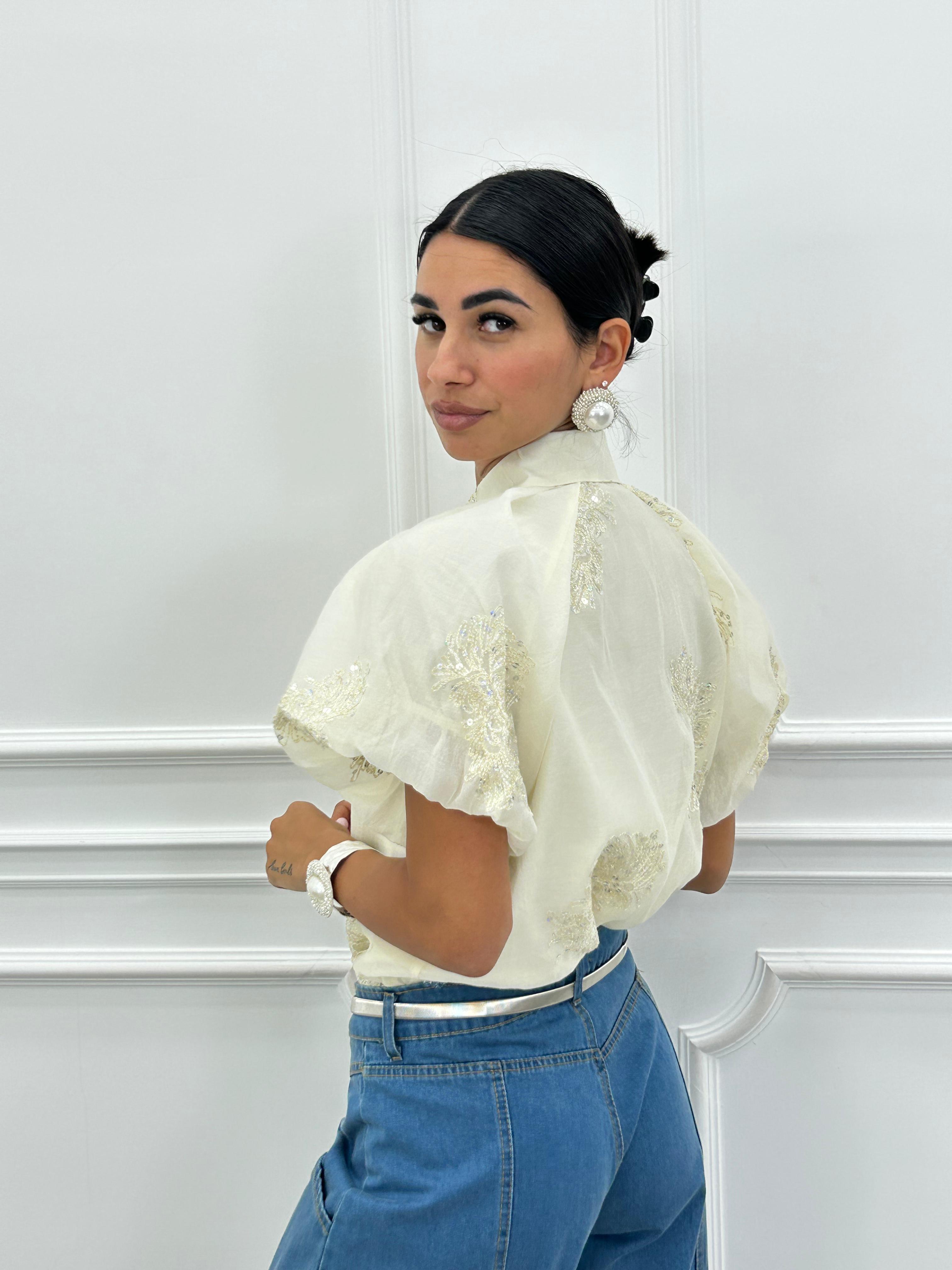 CAMICIA CON PAILLETTES NEW SS25