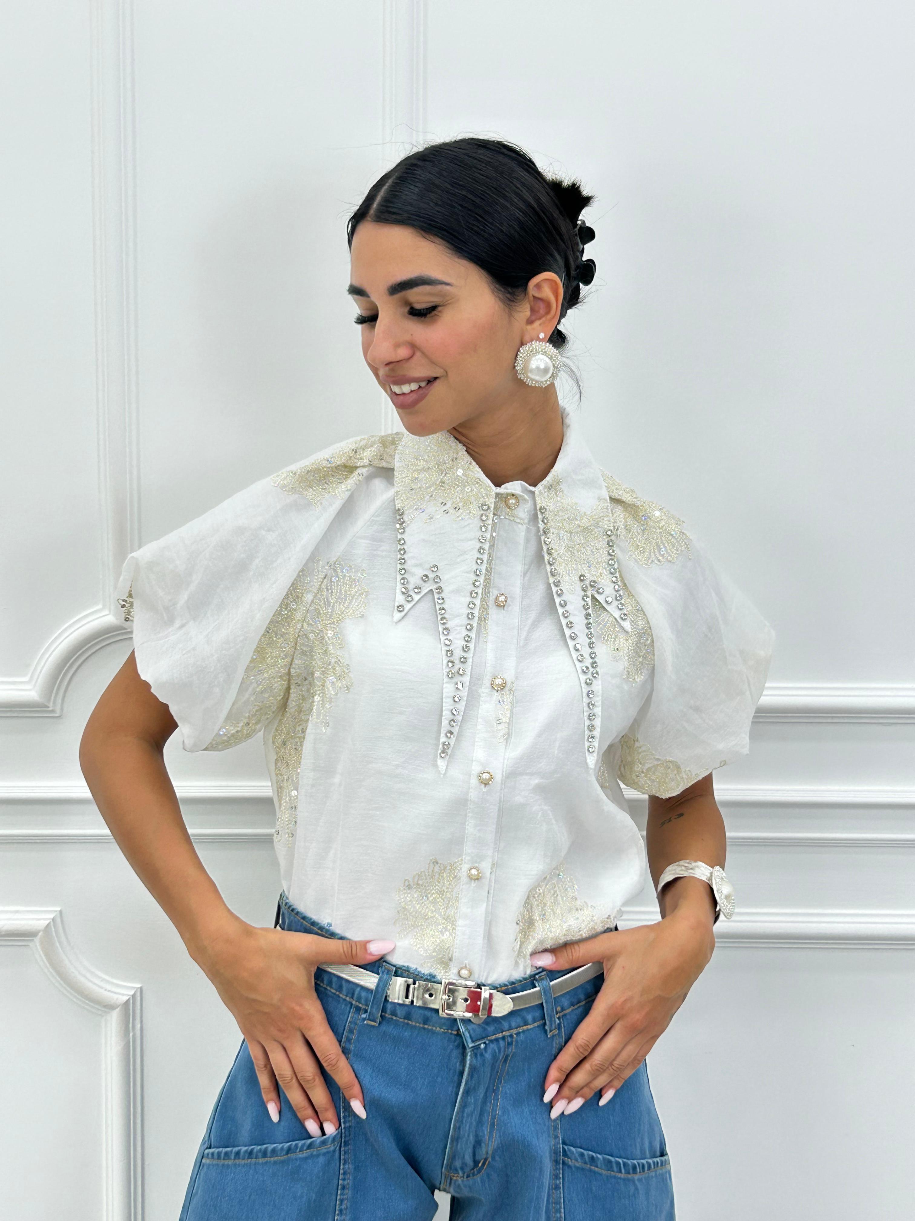 CAMICIA CON PAILLETTES NEW SS25