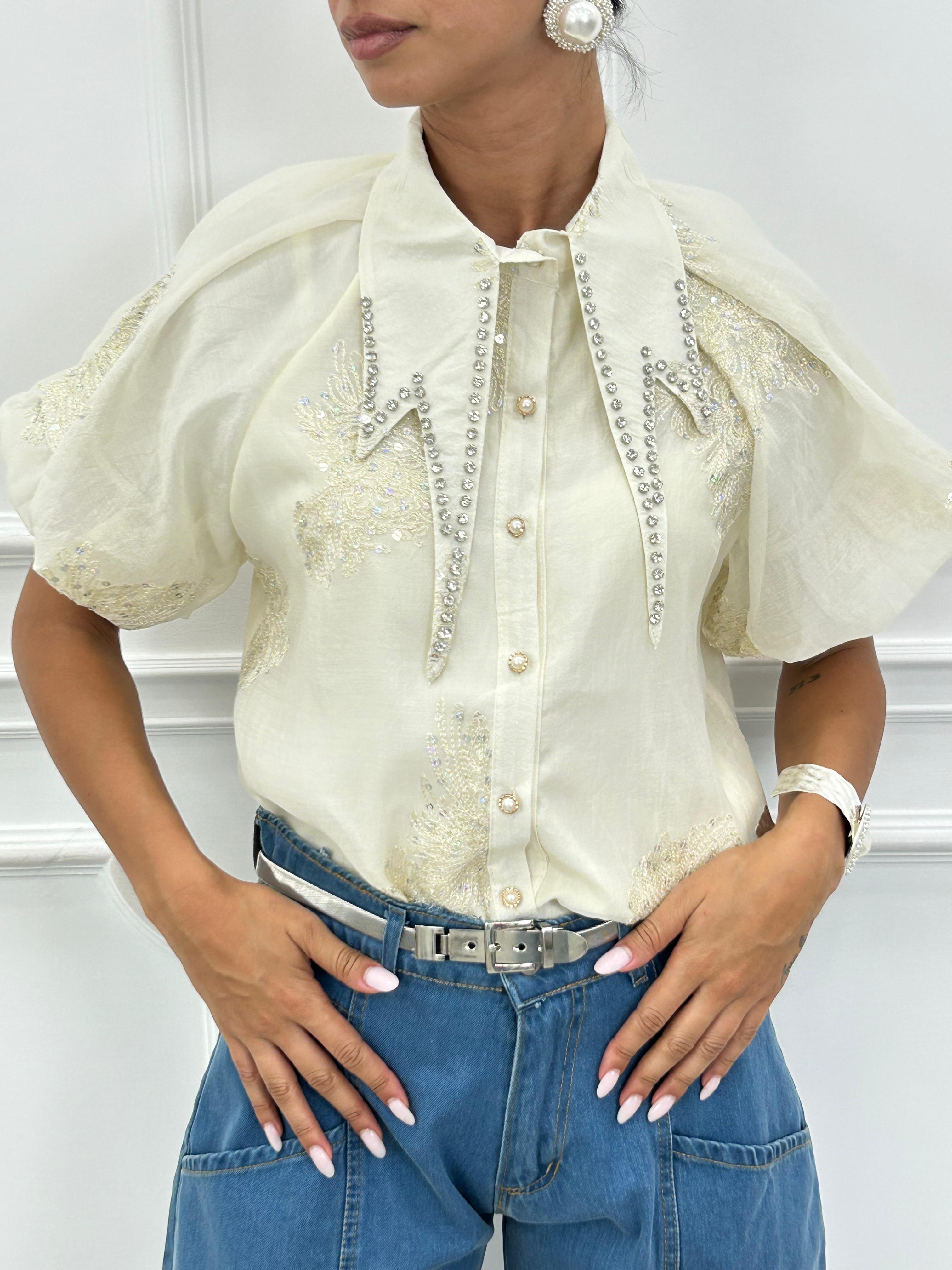 CAMICIA CON PAILLETTES NEW SS25