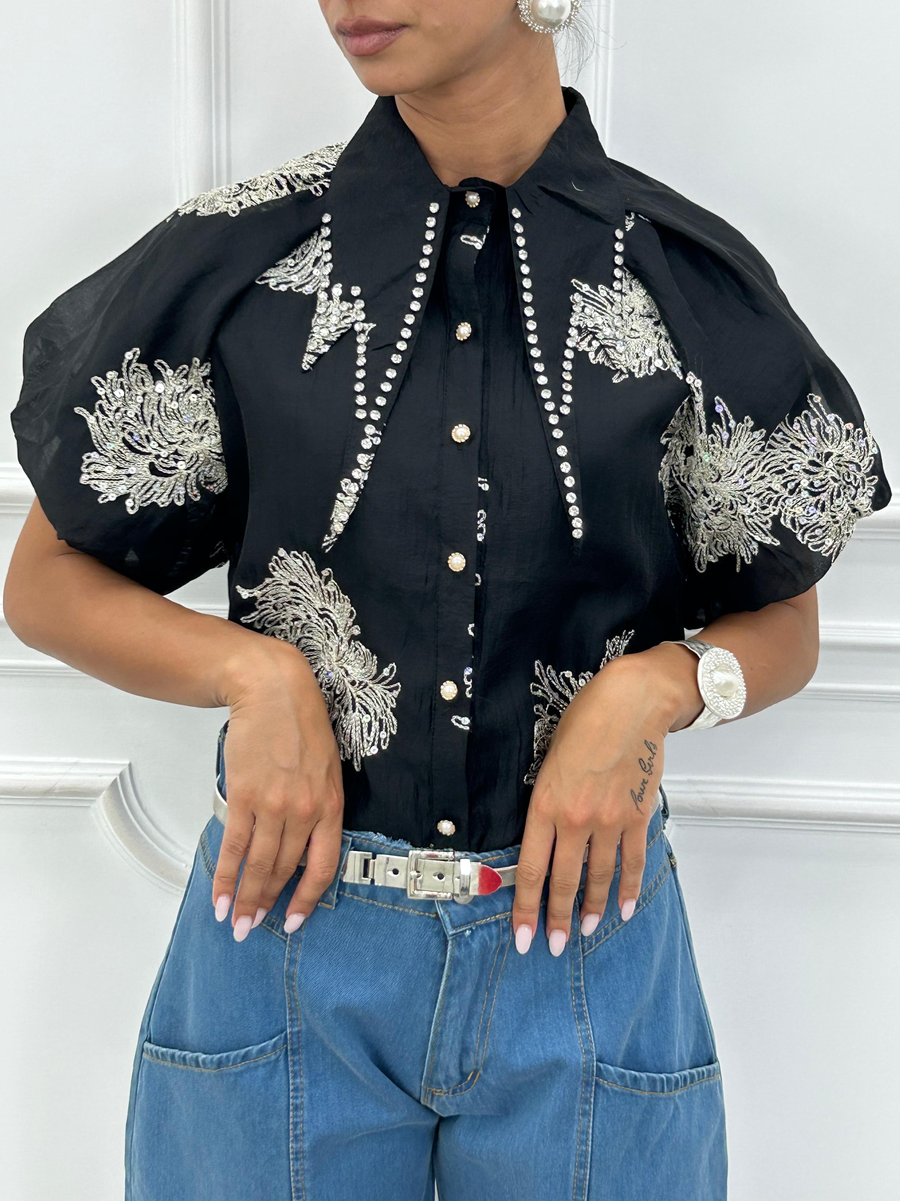 CAMICIA CON PAILLETTES NEW SS25