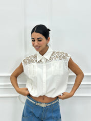 CAMICIA CON RICAMI NEW SS25